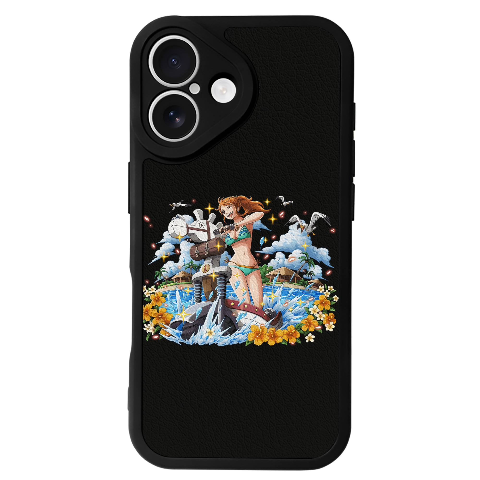（画像用） ワンピース ナミ ONE PIECE Nami 【iPhone 16シリーズ対応】シリコンスマホケース（レザー調） 材質：シリコン